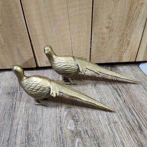 pair of brass pheasants